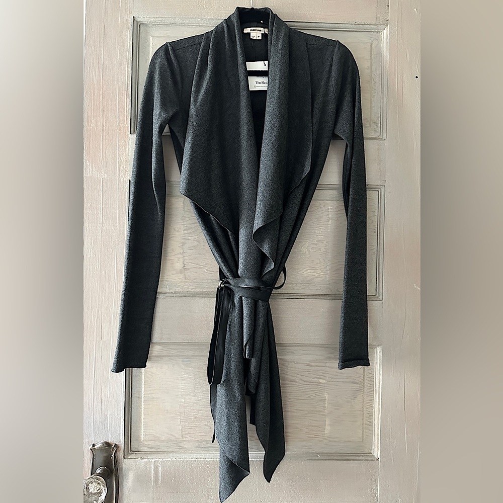 Helmut Lang, Gray Cardigan Wrap, size P (small)